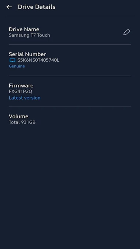 Samsung Magician(三星移动固态硬盘app官方版)截图1
