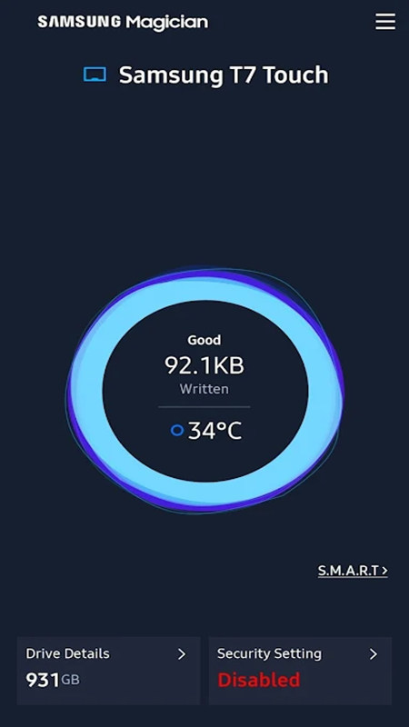 Samsung Magician(三星移动固态硬盘app官方版)截图1